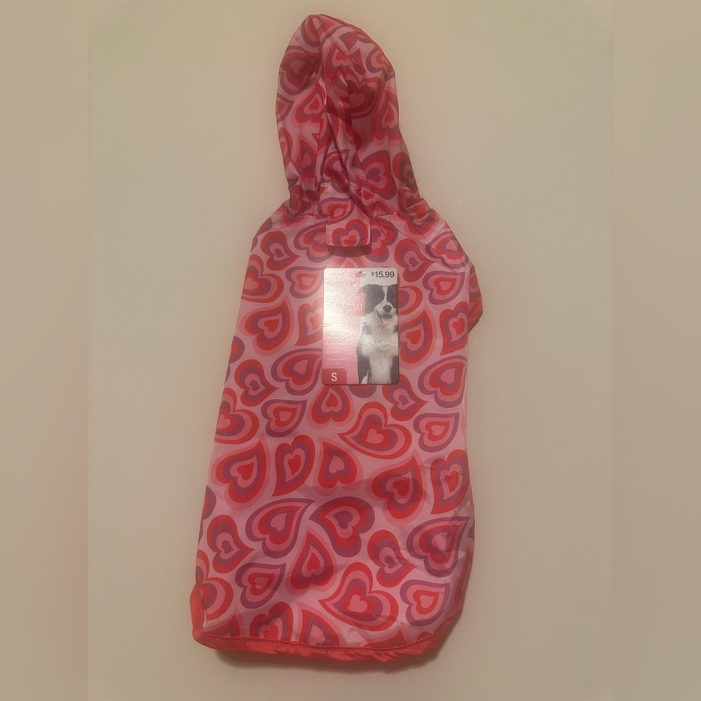 Unique Petz Heart Pattern Dog Raincoat
